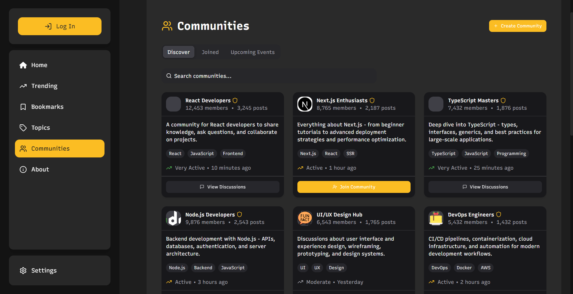 DevHive screenshot 2