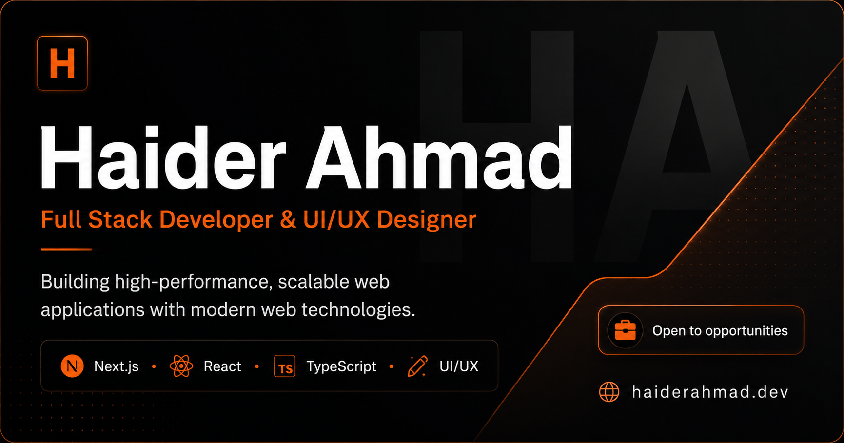 Haider Ahmad | Full Stack Developer